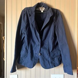 Talbots Blue 3 Button Blazer Jacket Women’s Size 14 Stretch